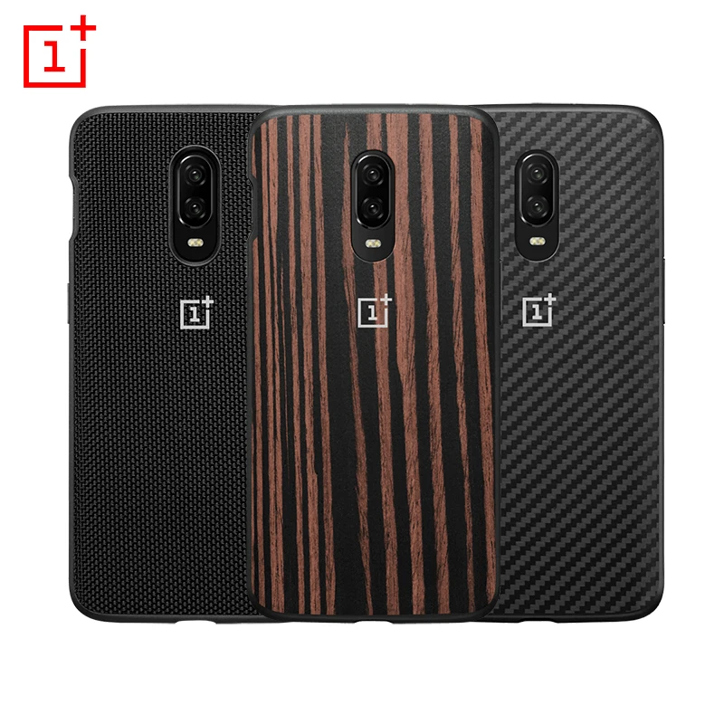 

In-stock Original OnePlus 6T Bumper Case Material Karbon + Ebonywood+Nylon Case All-round Protection 100% Official Back Cover