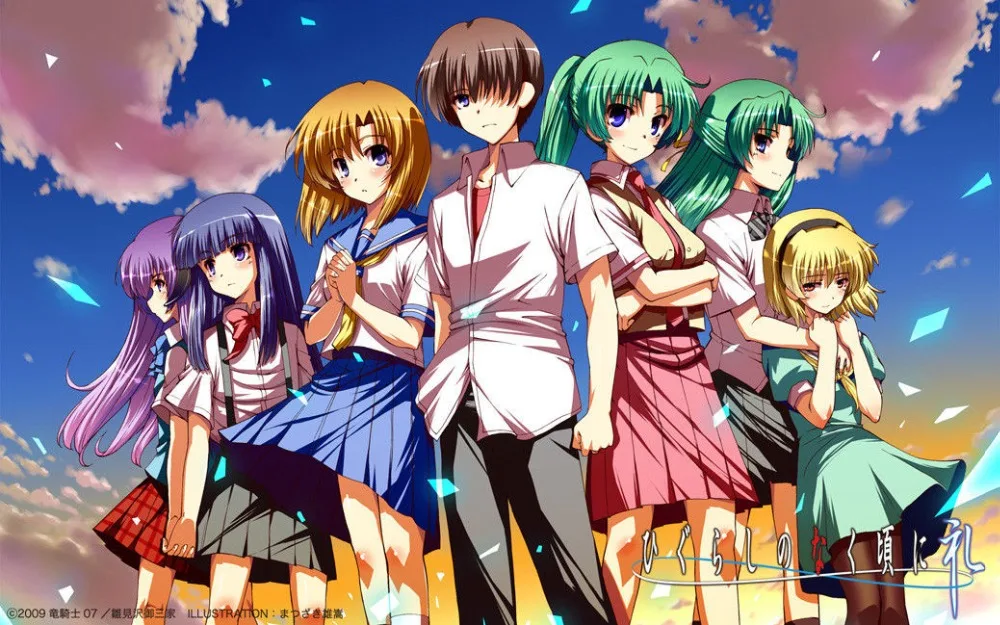 Home Decor Higurashi no Naku Koro ni Anime 1-Silk Art Poster Wall Sicker Decoration Gift