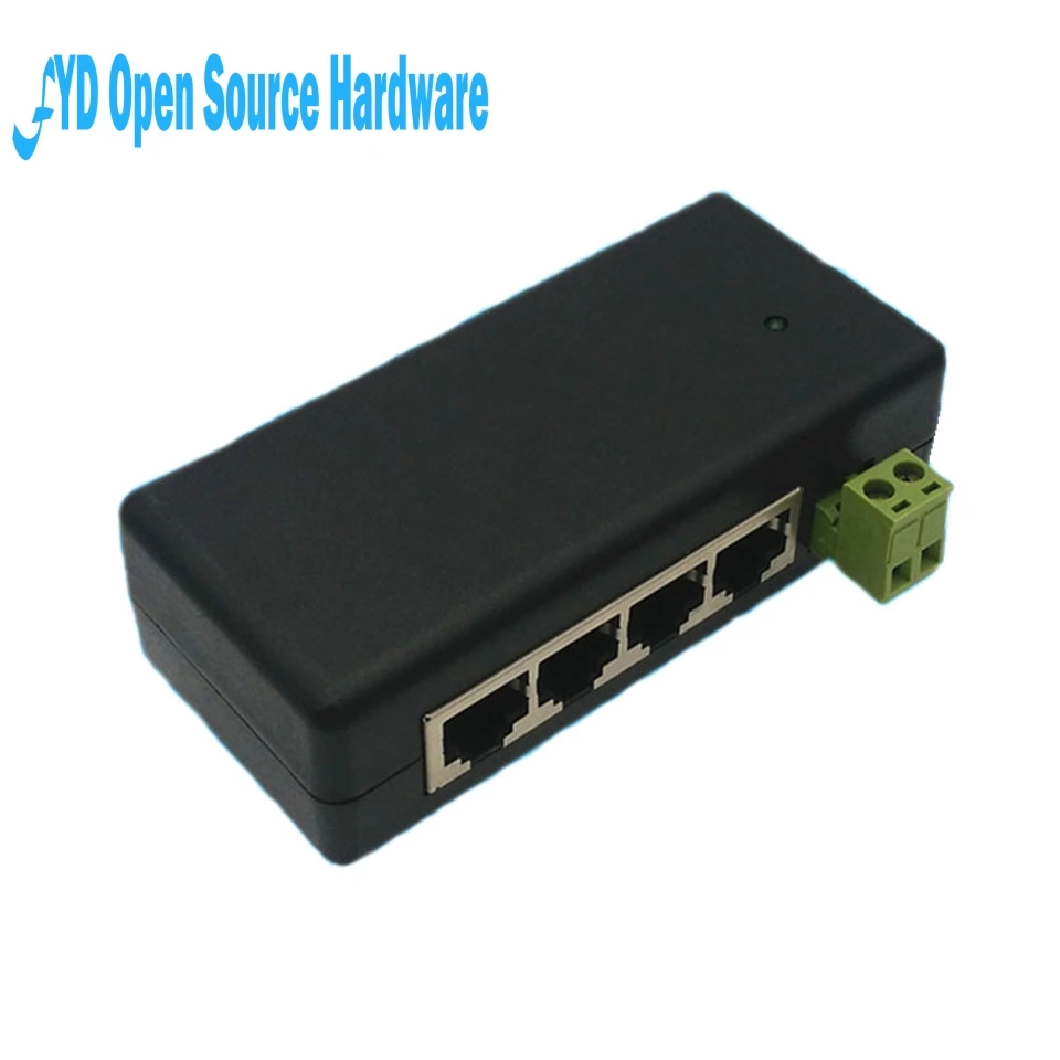 

1pcs 4 LAN Ports Passive Power Over Ethernet Module Injector DC 9-48V IP Camera Power supply PoE switch adapter PoE box