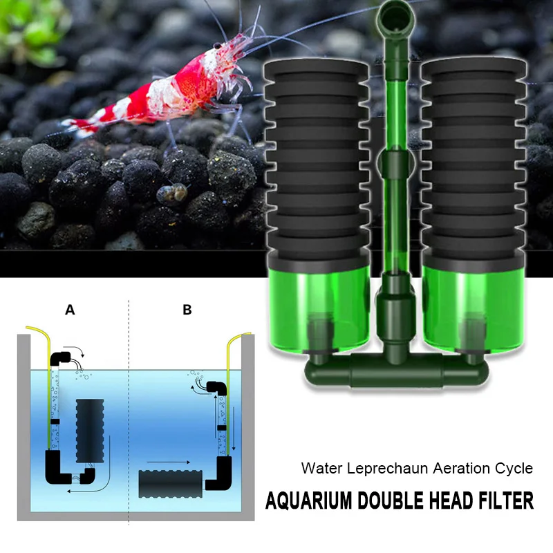 Аквариум губка фильтр пенопластовый фильтр биохимическая губка экологическая биохимическая Губка фильтр двойная головка фильтр