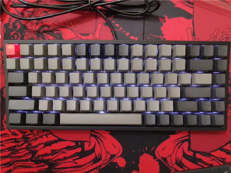 

Backlighting Keycool 84 mini mechanical keyboard cherry mx brown PBT keycap mini84 compact white LED game keyboard type C cable