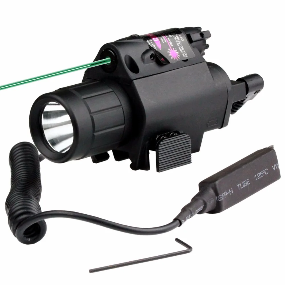 VERY100 Assault Tactical Flashlight & Green Laser Sight Combo Weaver