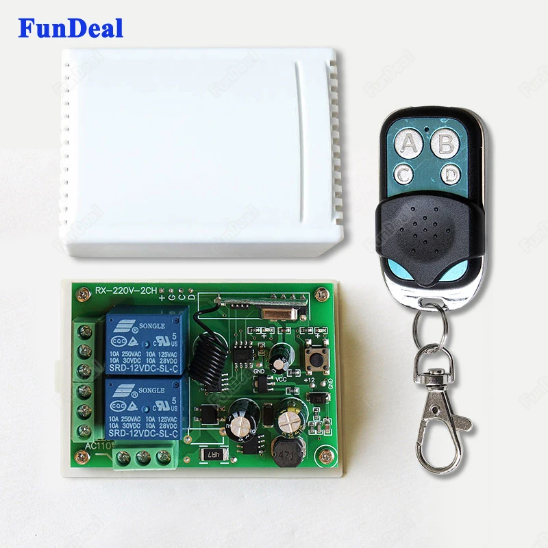 

Universal 433Mhz Wireless Remote Control Switch AC 85V ~ 250V 110V 220V 2CH Relay Receiver Module and RF 433 Mhz Remote Controls
