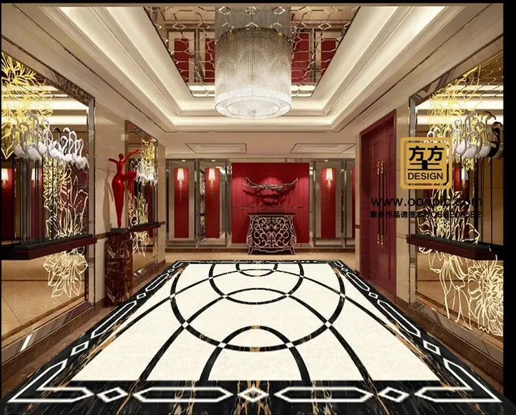 

luxury 3d floor painting wallpaper custom 3d floor waterproof adhesive floor wallpaper Marble mosaic tiles photo murals