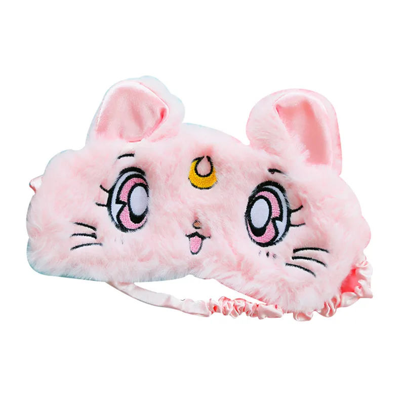 as pictures Sailor Moon Warrior Luna Cat плюшевая маска для глаз аниме Глянцевая маска для глаз маска для сна мультяшная затеняющая маска для кошачьих глаз - Цвет: as pictures