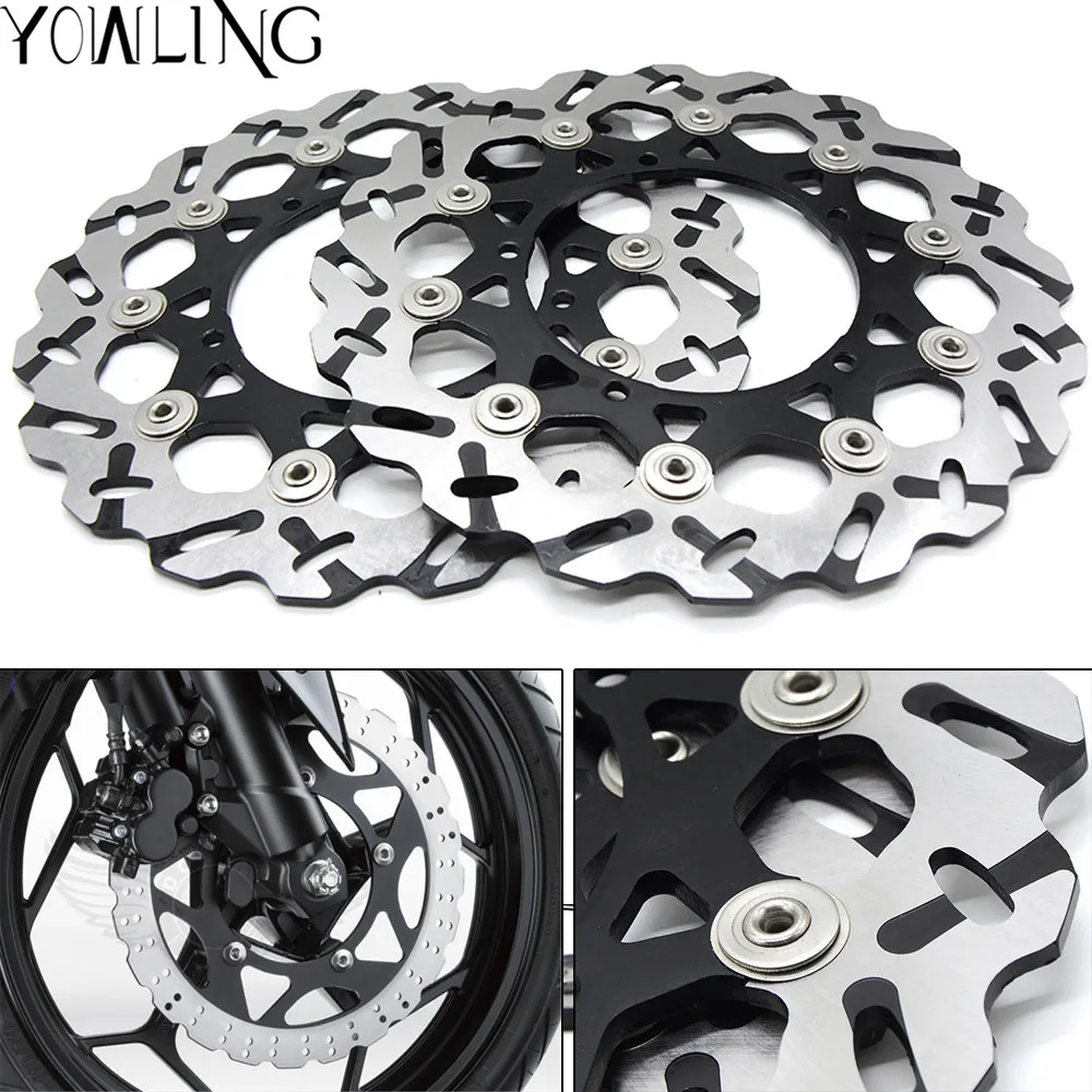 2 PCS (Left+Right) GOOD Motorcycle Front Floating Brake Disc Rotor for YAMAHA YZF R1 YZF-R1 2007 2008 2009 2010 2011 2012 2013 rear disc brake caliper set left with pads for yamaha utv rhino 700 2008 2009 2010 2011 2012 2013