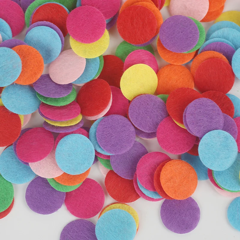 

Size 15MM/20MM/25MM/30MM Random Mixed Color Round Felt fabric pads accessory patches circle felt pads, fabric flower Accessories