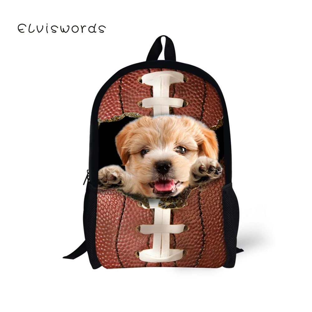 

ELVISWORDS Pretty Rubber Cat Dogs Printed School Backpacks for Student Children Girls Travel Bags Women Suitable Capacity Trendy