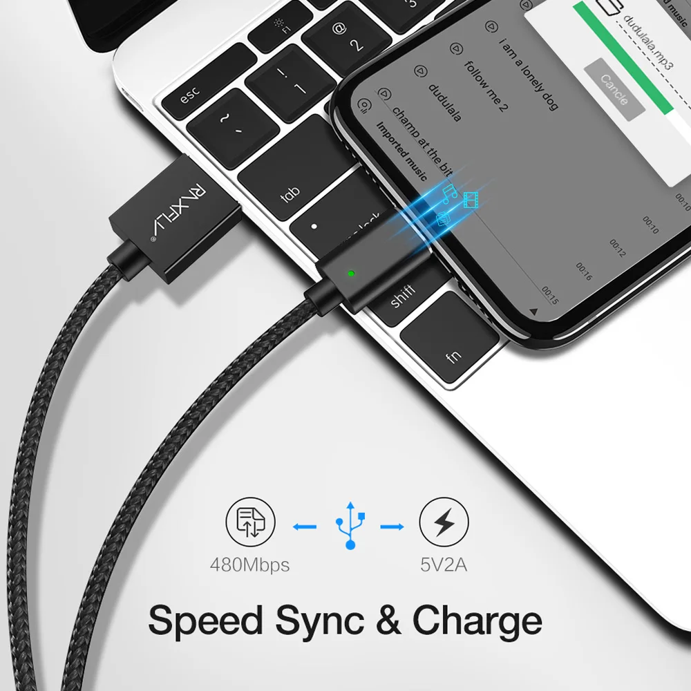RAXFLY Magnetic Cable For iPhone X XS Max 8 7 Plus Charging Wire Lightning to USB Cable For iPhone 6S LED Magnet Charger Cord