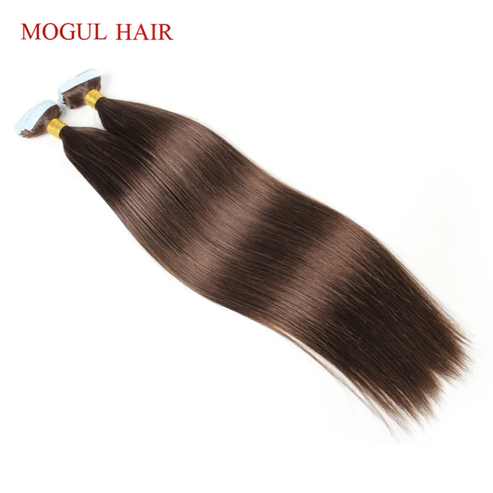 Магнат волосы девственницы индийские Цвет 2 темно-коричневый индийский Волосы remy прямые 50 г/компл. 2,5 г/шт. лента(с чешуйками в одном направлении), опт