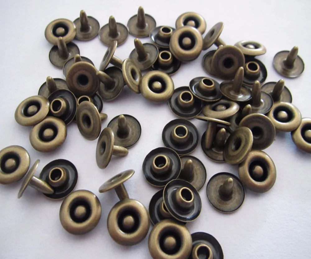 Free shipping 9.5mm brass jeans rivet for jeans plating antique brass