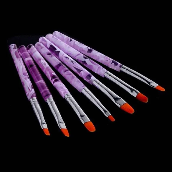 7 Stuks Nail Art Borstel Kit Nagel Lijm Fototherapie Pen Acryl Tekening Strass Uv Gel Schilderij Manicure Tools