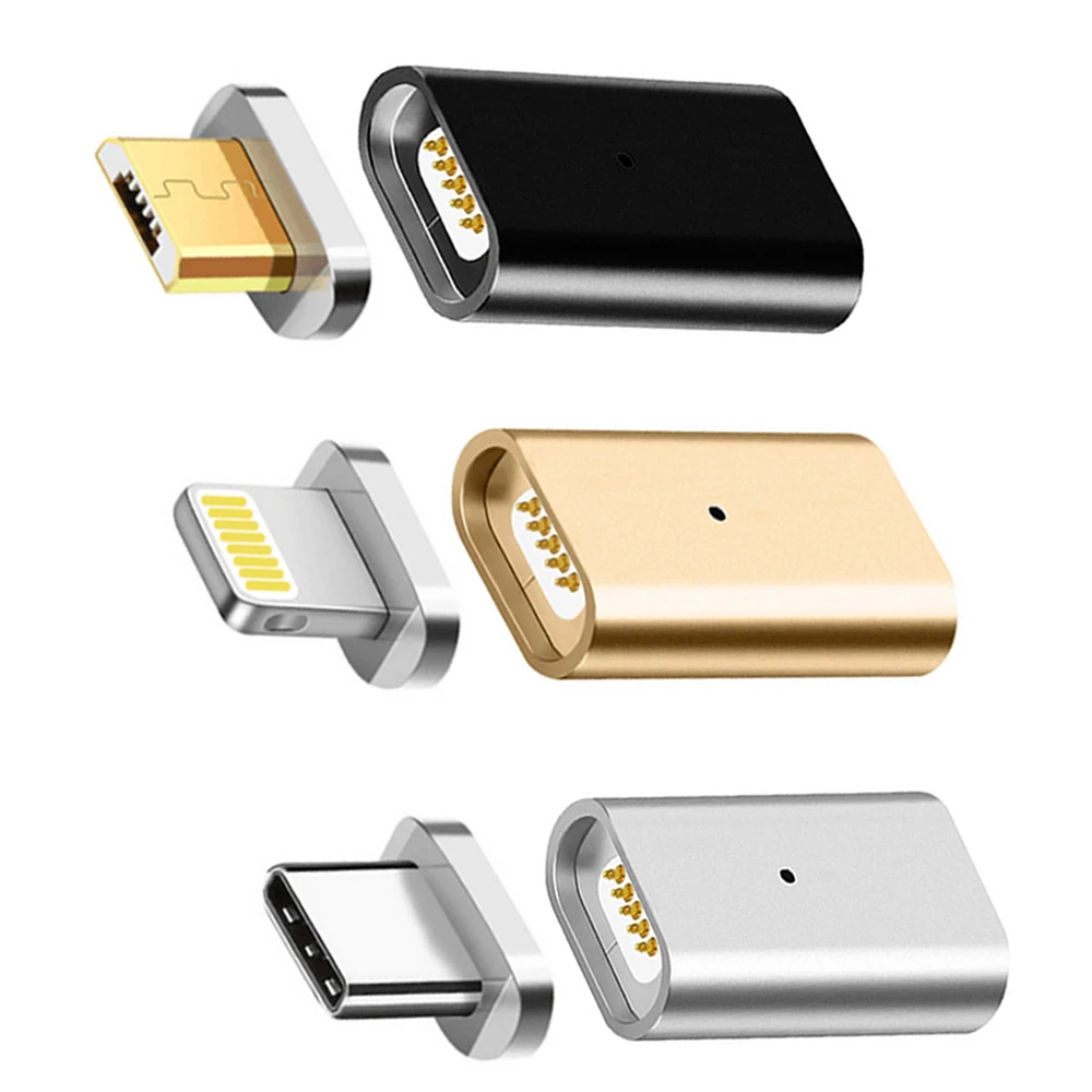 Магнитный адаптер USB Micro Female To type C Splitter телефонный адаптер для Iphone 7 8 X Plus Кабель для передачи данных 3 в 1 для samsung S8 Android