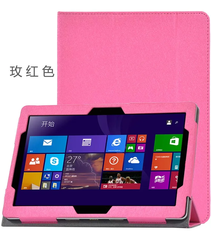 Роскошные 3-папка Ultra Slim Manget шелковая подставка из искусственной кожи чехол Защитный чехол для lenovo Miix 300 10iyb 10," Windows Tablet - Цвет: Розовый