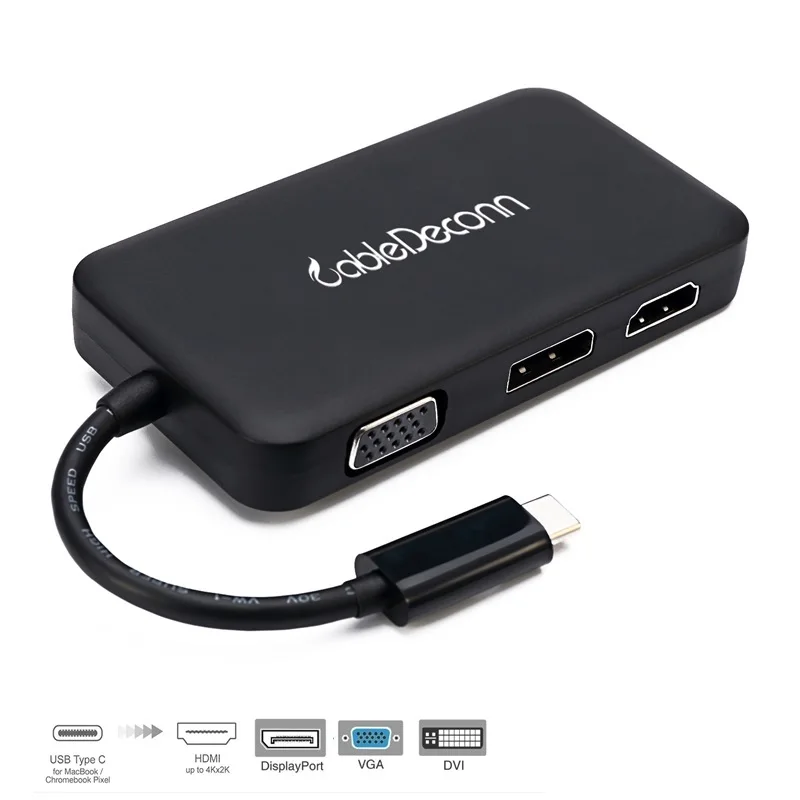 Кабель Thunderbolt 3 Hub USB Type c к HDMI DVI DP 4K VGA 1080P многопортовый кабель адаптер для Macbook Pro 2017
