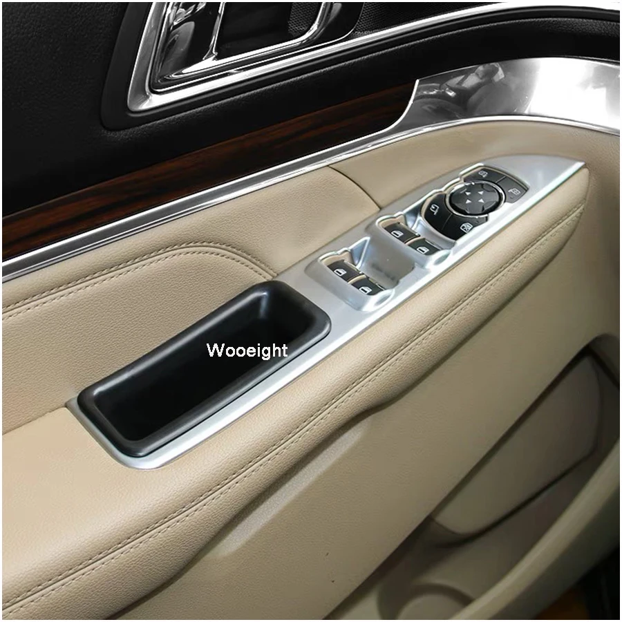 Wooeight New 2Pcs Car Inner Tray ABS Armrest Container Rear Door Storage Box Handle Boxes For Ford Explorer 2016 2017 (4)