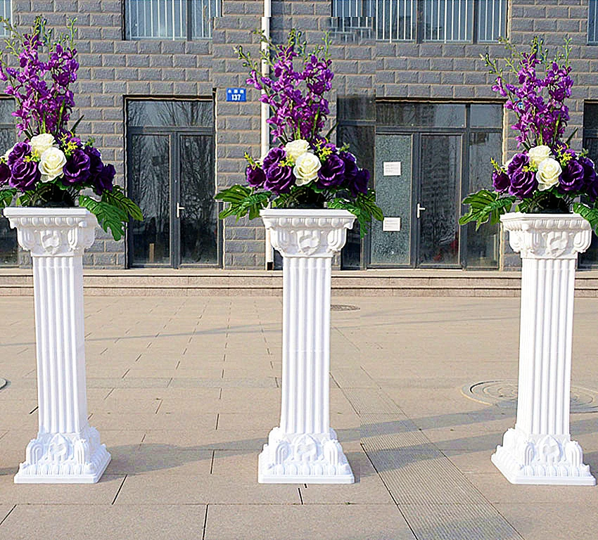 

6pcs/lot New plastic Roman column Roman column road led disassembling pillars European Roman column wedding road led Rome column