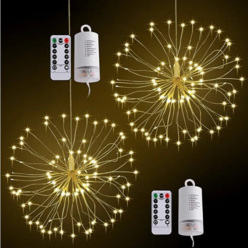 100/120/150LEDs LED Firework String Lights Remote Control Fairy Lights