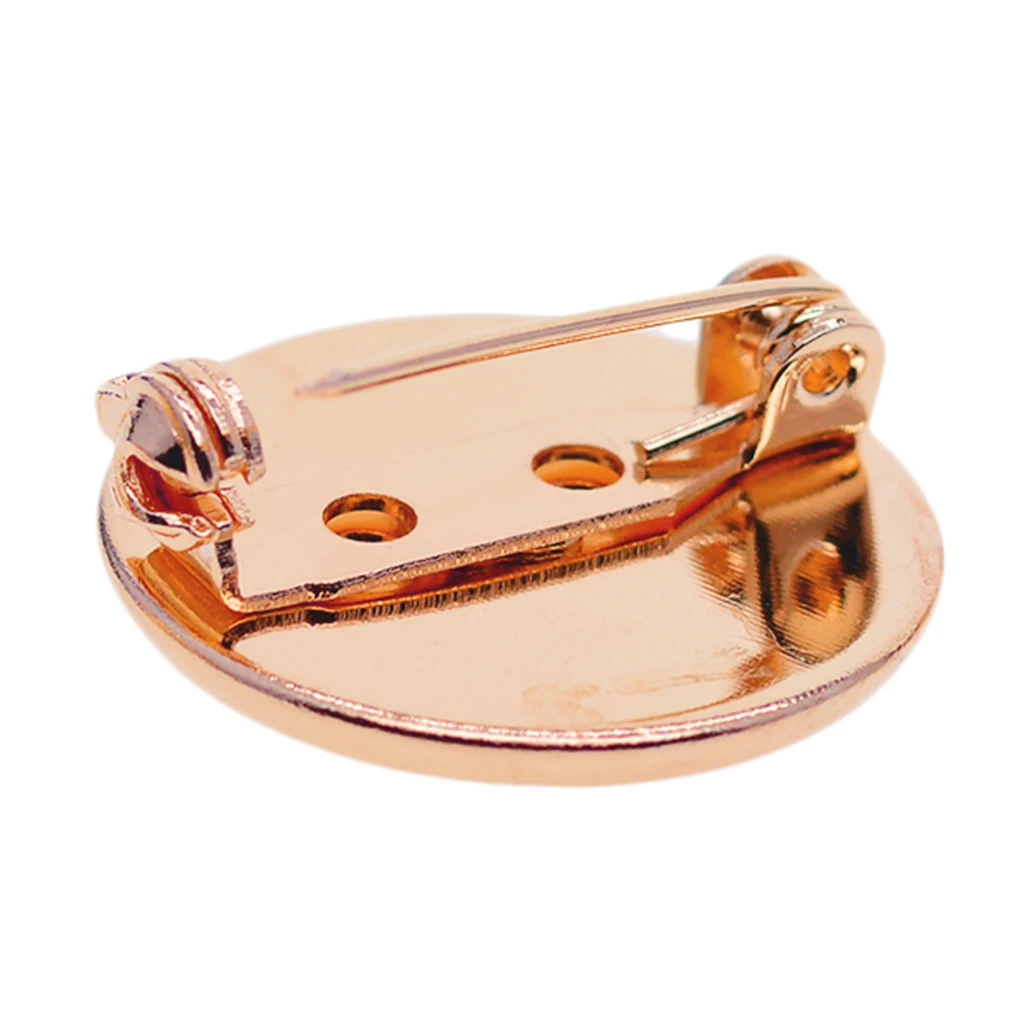 10 Pieces Copper Blank Brooch Trays Cabochon Settings Fit for 20mm Resin Cameo Cabochons Rose Gold