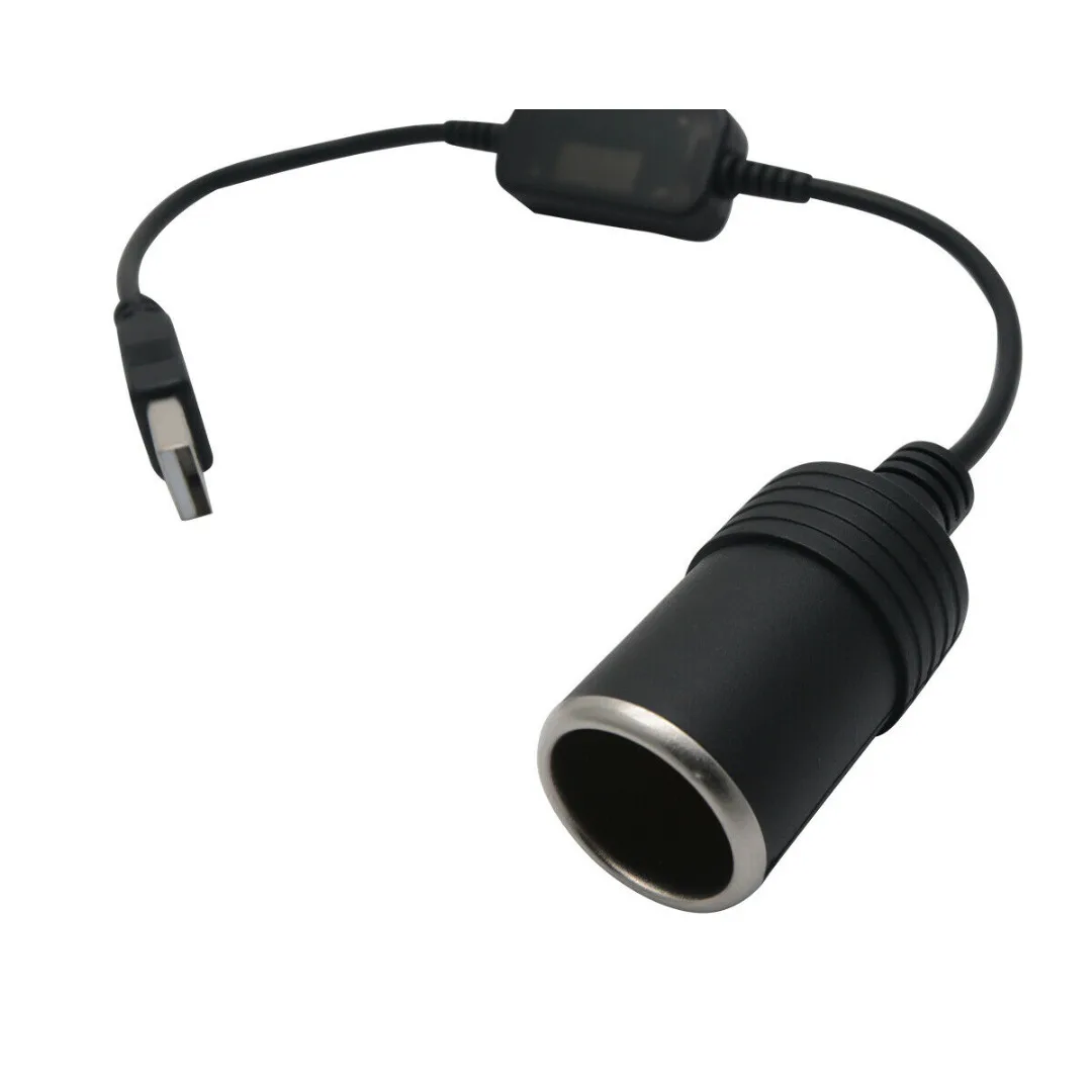 1pc USB Port 5V To 12V Car Female Cigarette Lighter Power Socket Converter Adapter 2A 8W Accessories