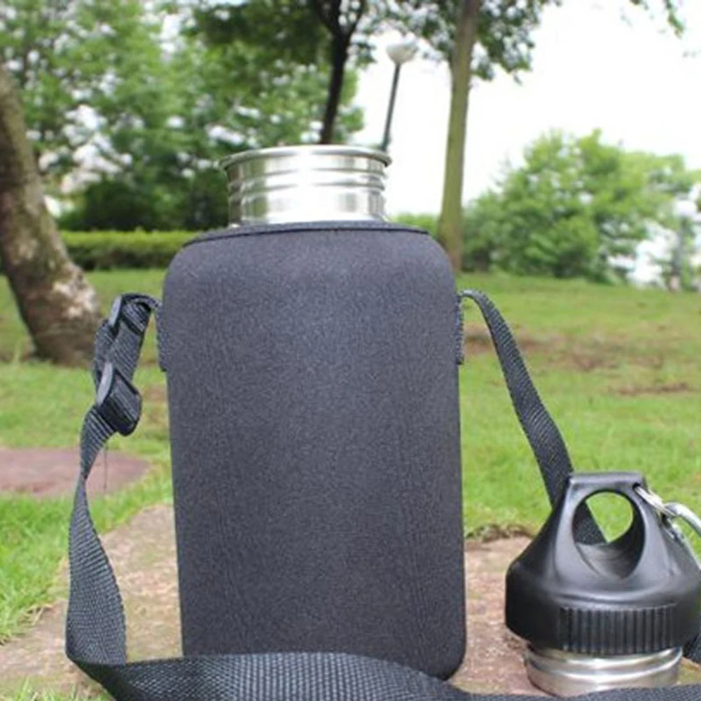 2L//2000ml Travel Stainless Steel Tea Water Bottle Carrier Insulated Bag Holder