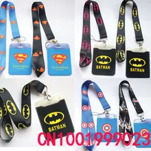 Один Капитан Америка Бэтмен Супермен ремешки шеи ремень ID карты мобильный телефон ремень USB бейдж держатель Веревка Ключ подарки#682