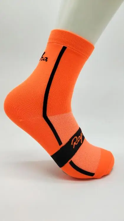 Unisex Men Breathable Sport Outdoor Cycling Socks Women Running Footwear MTB Mountain Bike Socks - Color: Orange