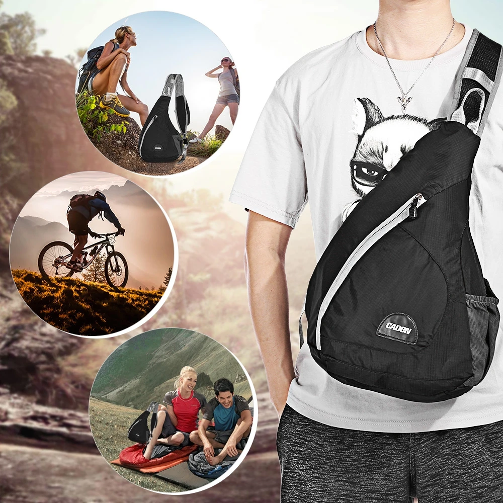 12L Outdoor Messenger Bag Men Packable Multipurpose Chest Pack Sling