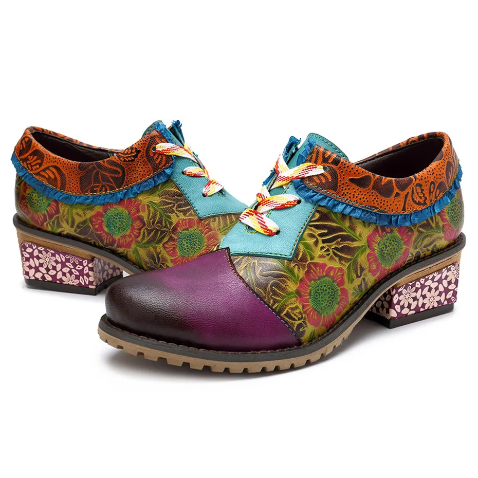 D Knight Retro Bohemian Women Flats Shoes Genuine Leather Lace-up Oxford Vintage Casual Sneakers New Spring Ladies Brogues Shoes (11)