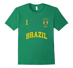 Мужские, знаменитый бренд Для мужчин футболки хлопок бразильская футболка номер 1 Бразильский Футбольных Команды Sporter футболист Для мужчин