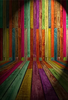 

VinylBDS Backdrops Vintage Wood Colorful Photography Studio Stripe Photo Studio Props Baby Ntzc-040