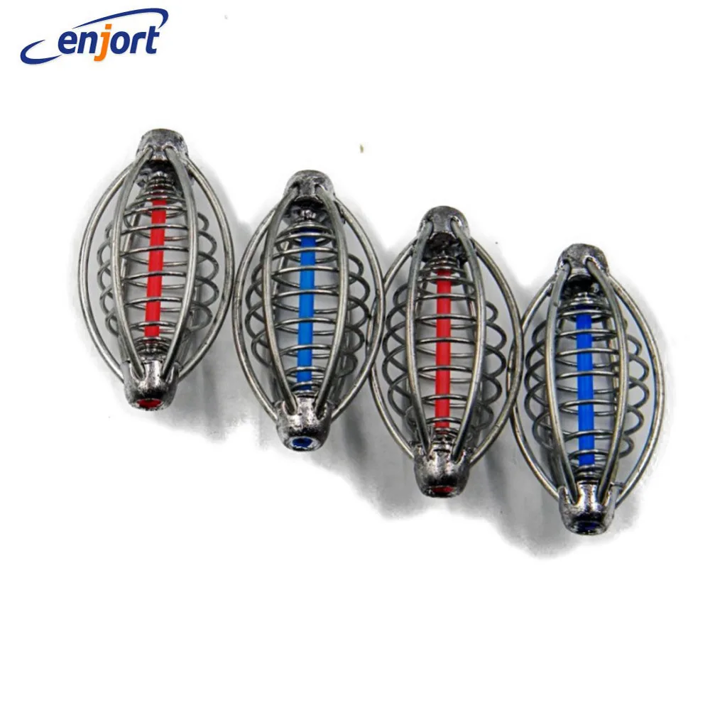 

Enjort 2pcs Spring+Lead Fishing Lures Cage Bait Holder Fish Lure Pallets Fishing Accessories For Explosion Hooks Fishing Feeders