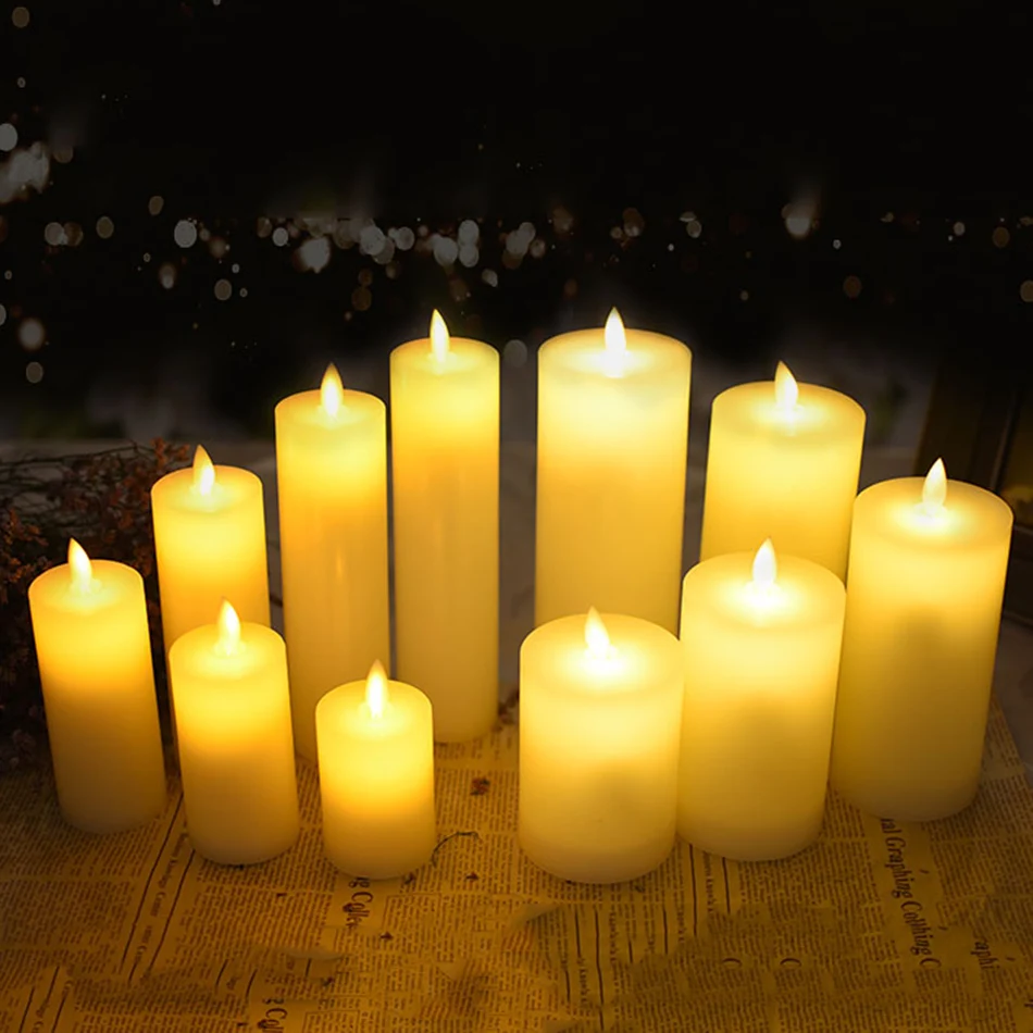 Электронный СВЕТОДИОДНЫЙ восковой светильник-свеча с танцующим пламенем, прекрасные беспламенные Свечи для Хэллоуина, рождественские праздничные вечерние украшения