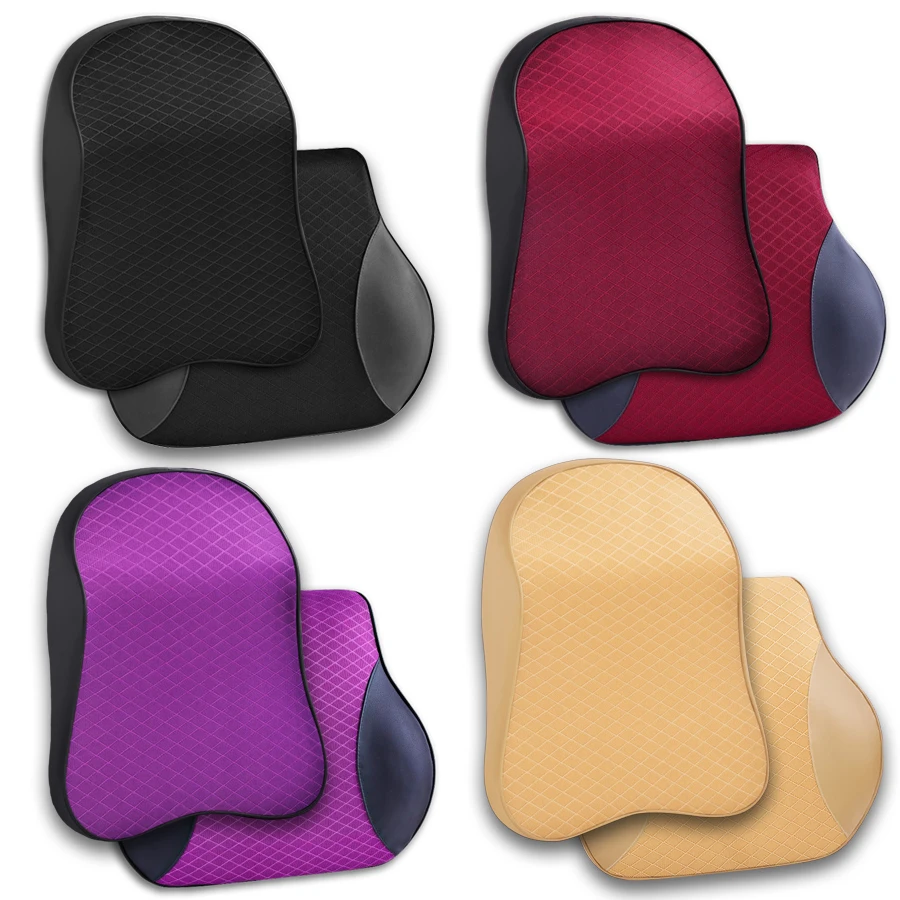 Big Size Car Neck Pillow Auto Seat Back Waist Support Massage Cushion Memory Form Pillows Universal Car Accessories