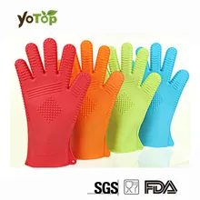 YOTOP 1 шт. пищевого силикона Нескользящие барбекю печи перчатки термостойкие толстые приготовления рукавица для Гриль-барбекю печь рукавица выпечки перчатки
