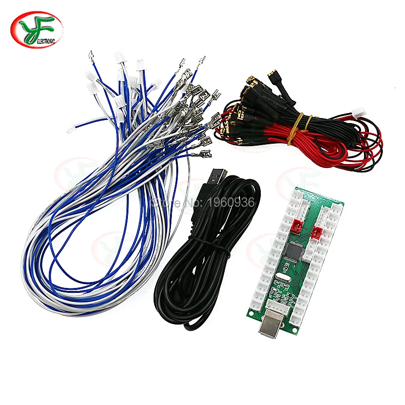 

2 Players Zero Delay Arcade Encoder USB To PC PS3 Raspberry Pi Joystick Controller With LED Button Cable DIY Arcade Kit