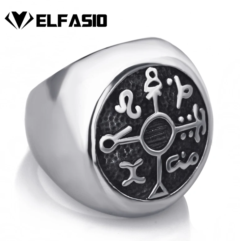 

Protection Seal of Solomon Kabbalah Magic Mens Boys 316L Stainless Steel Ring Fashion jewelry