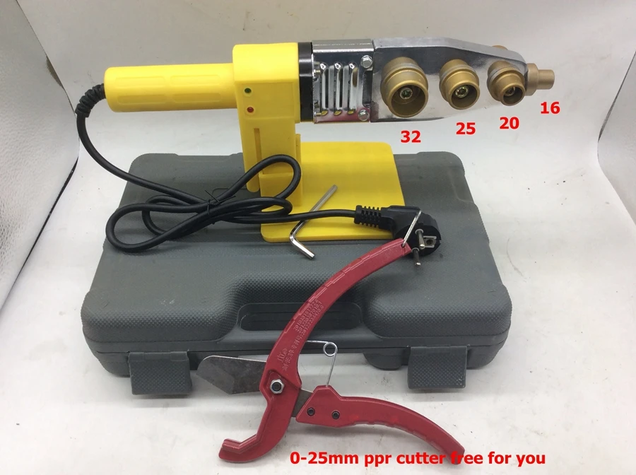 Полностью автоматический нагревательный PPR сварочный аппарат для труб, пластиковый сварочный аппарат переменного тока 220 в 600 Вт, 16-32 мм сварочный пластик