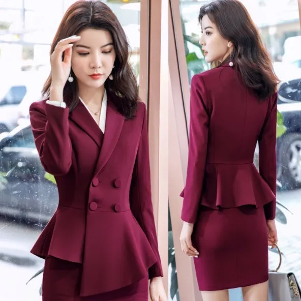 Woman Double Breasted Blazer and Pants Set for Office Women Slim Pants Suits Formal Work Suits for Women Wedding Party Pantsuit