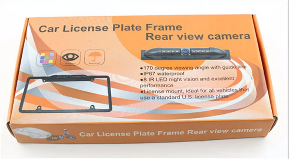 

Rear View Camera Backup camera Car Rear View Backup Camera 8 IR Night Vision US License Plate Frame CMOS reverse camera 2019