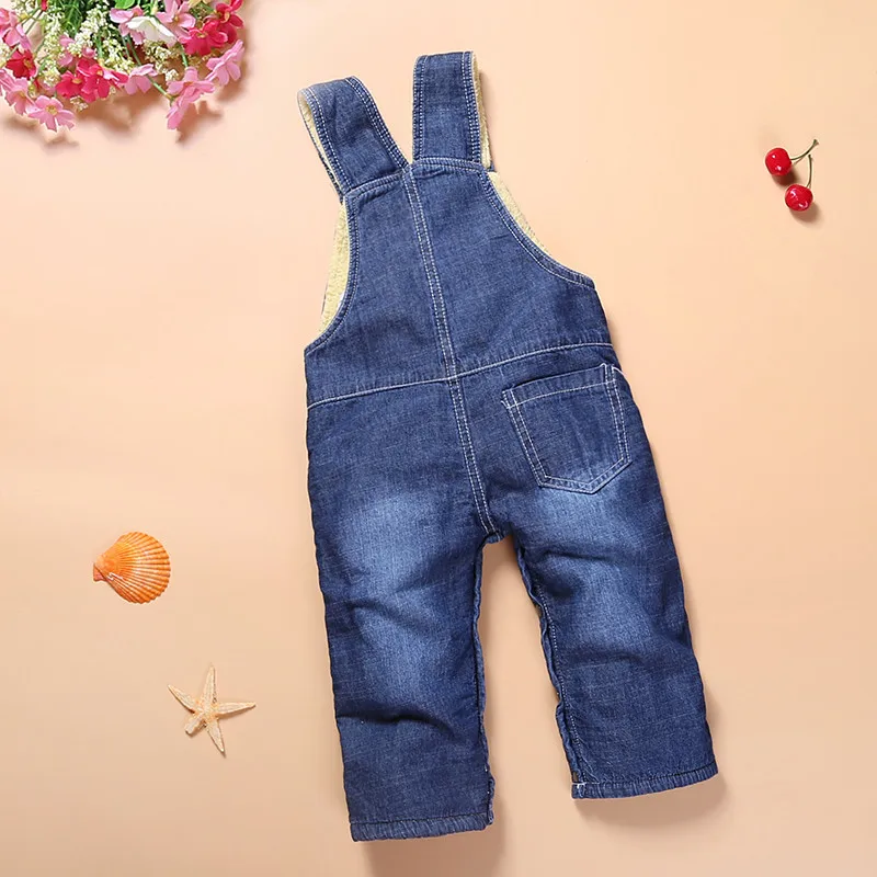 Новое поступление для мальчиков толстые теплые overol Жан для маленьких детей зимние штаны детские джинсы для мальчиков комбинезоны DK0101