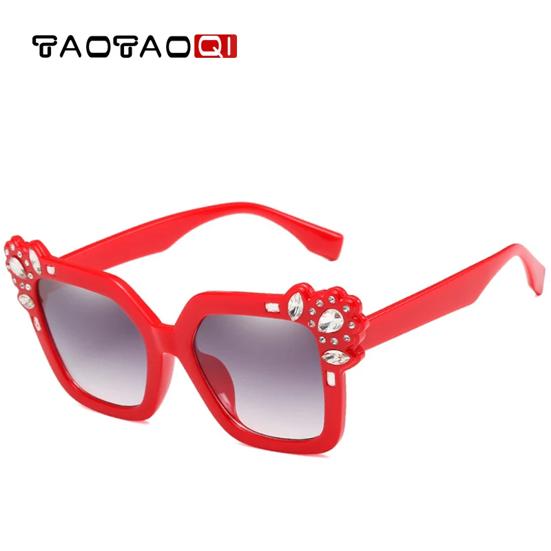 TAOTAOQI Women Luxury Sunglasses Brand Designer Rhinestone Sexy Vintage Cat Eye Sun Glasses