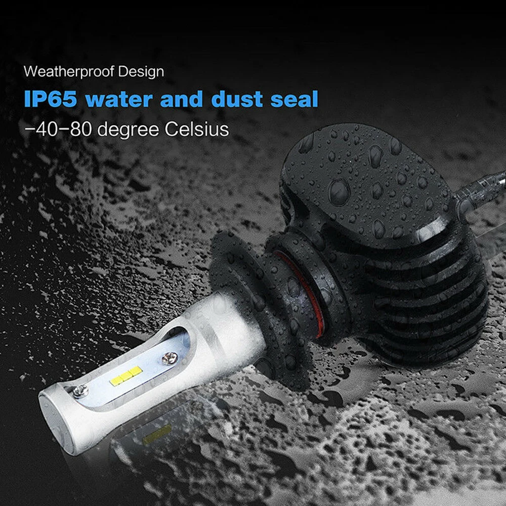 

1Pair Waterproof IP68 Car LED Headlight H7 Plug 6500K 8000LM Cool White Head Light Car Replacment Beam Bulb Lamp