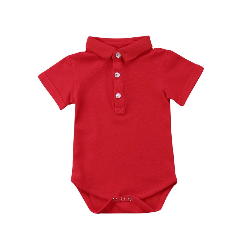 Летний для новорожденных комбинезон с короткими рукавами Bebe custume Polo однотонные комбинезоны спецодежда с отложным воротником для маленьких мальчиков и девочек