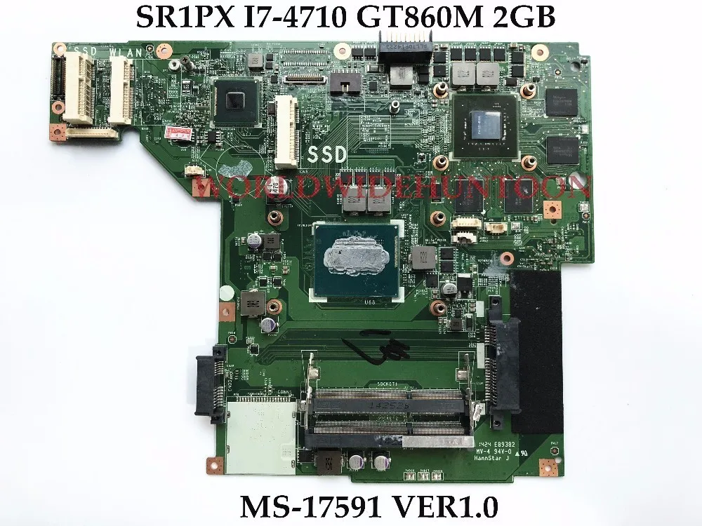 

High quality MS-17591 VER1.0 for MSI GE70 laptop Motherboard SR1PX I7-4710U N15P-GX-A2 GT860M 2GB DDR3 100% Fully Tested