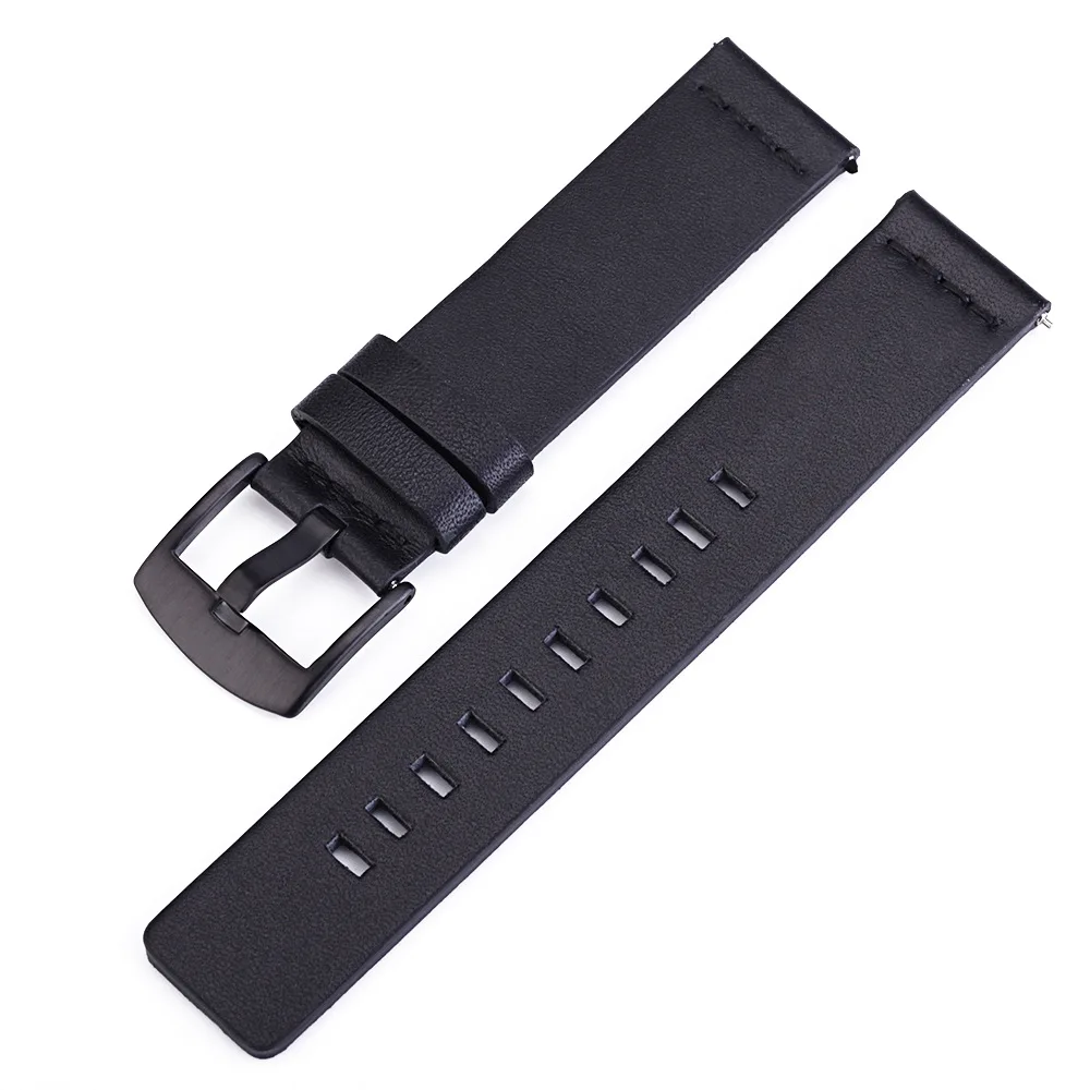 Italian Oily Leather Watchband 20mm 22mm for Samsung Galaxy Watch 42mm 46mm SM-R810/R800 Quick Release Band Sports Wrist Strap