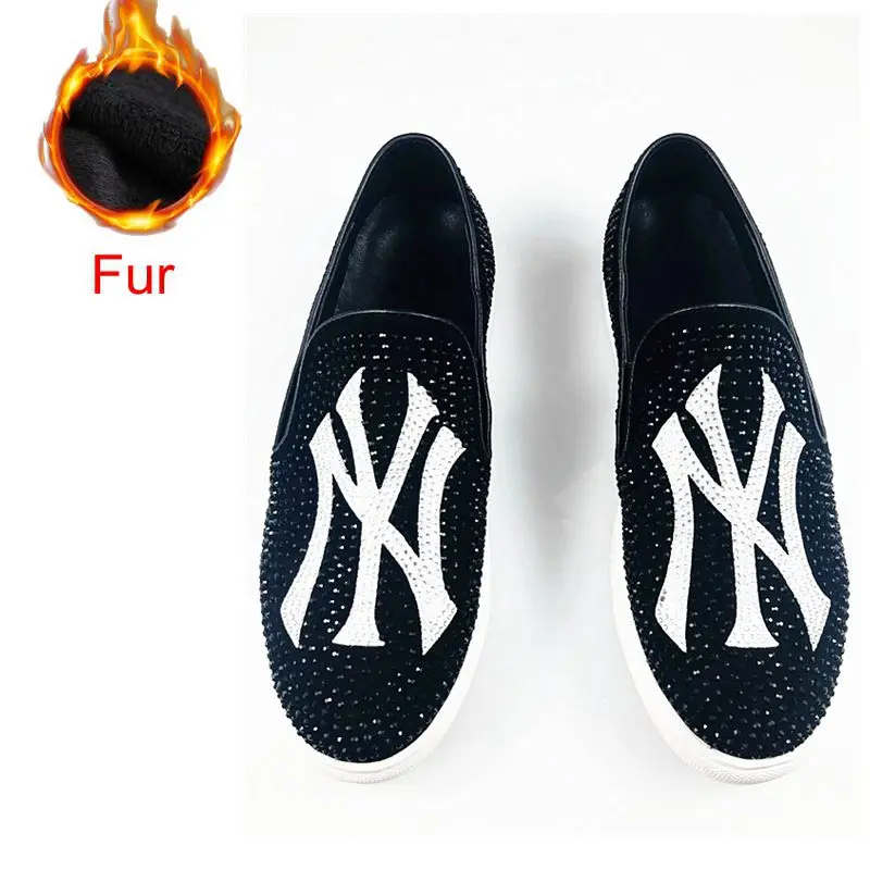 Newest Men luxury Designer charming Casual Shoes Male Homecoming Dress Wedding Party Prom shoes zapatos de novio - Цвет: Fur Black