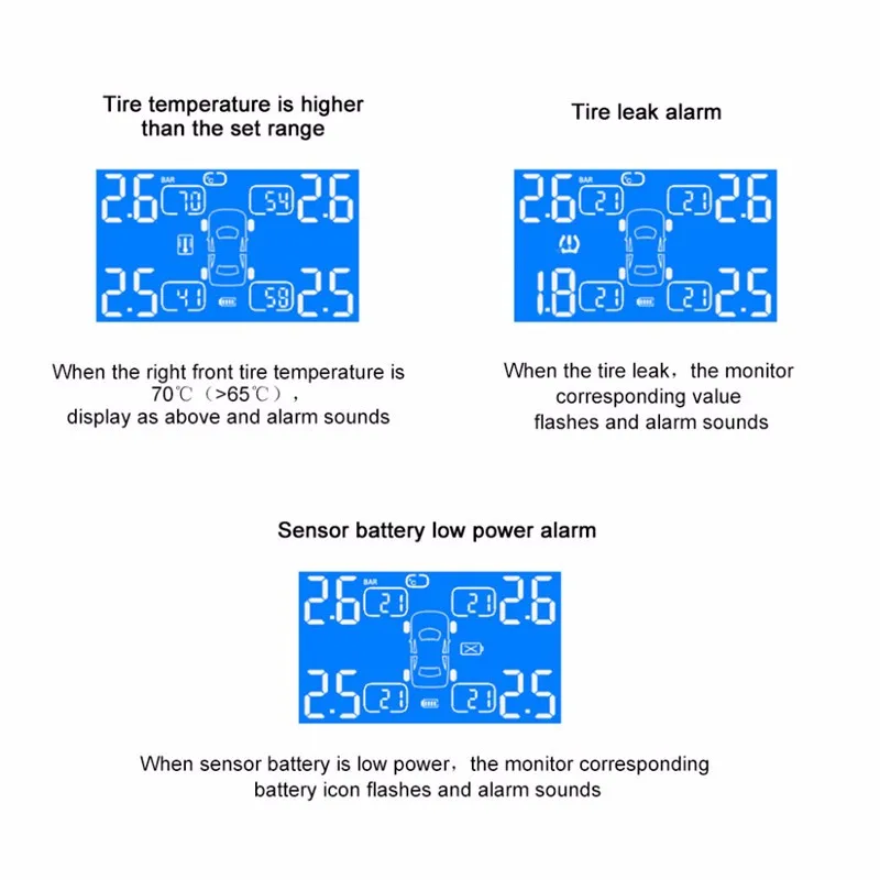 T800 Солнечный Мощность автомобилей TPMS шин Давление и Температура мониторинга Системы беспроводной 4 внутренних датчиков монитор Поддержка