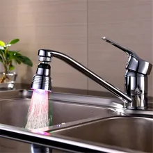 360 grados de rotación Mini Cocina Accesorios de Baño Cocina Luz LED Glow Agua Agua Pura Torneiras Cozinha Grifo Aireador