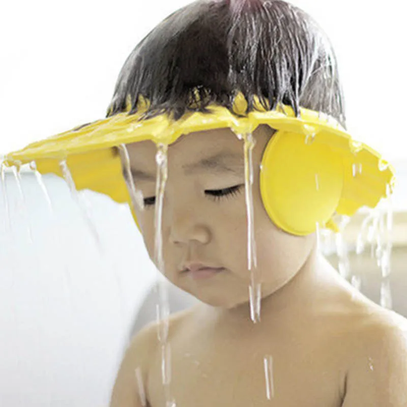 1 PC Children Shower Caps Adjustable  Bath Protection Waterproof Soft  Baby Shower Cap Baby Care Tools Portable